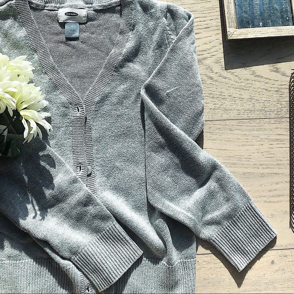 Old Navy Gray Button Up Cardigan Girls